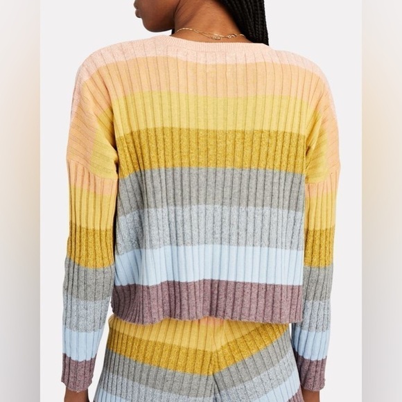 SAYLOR Syra Striped Linen Cotton Cardigan Large - Picture 4 of 12